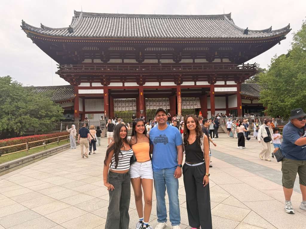The family at Todai-ji temple in Nara